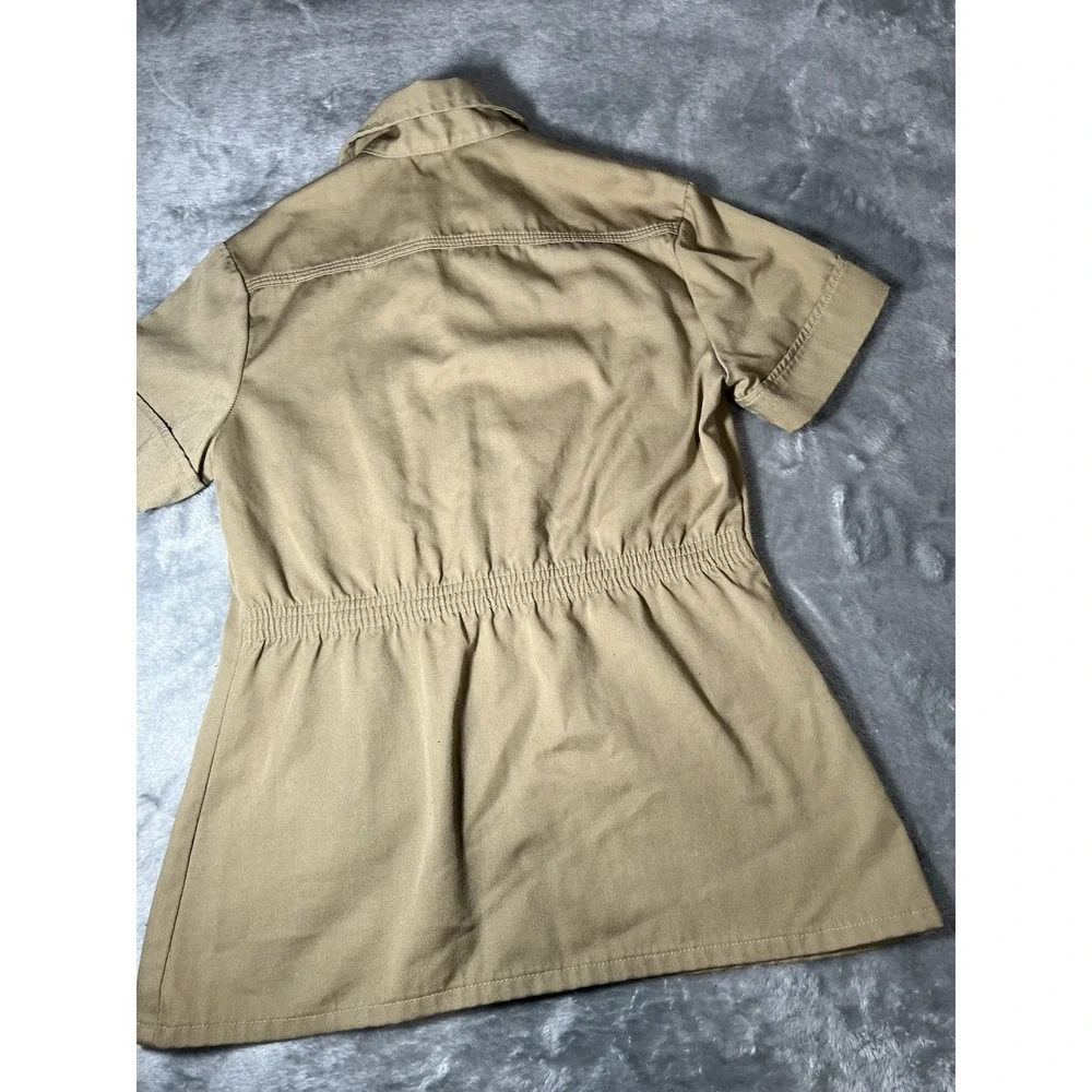 Maverick Shirt Women Size Medium Top Khaki Heavyweight Safari Cargo